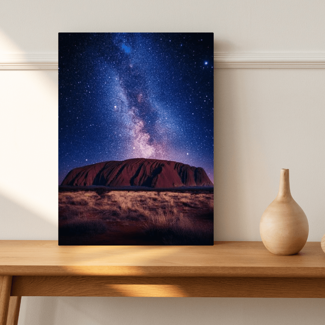 Milky Way Over Uluru at Night - Limited Wall Art - Aestheticanvas