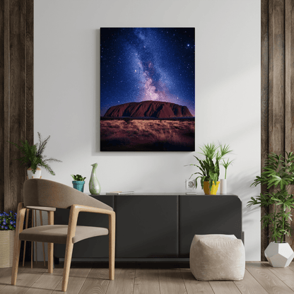 Milky Way Over Uluru at Night - Limited Wall Art - Aestheticanvas