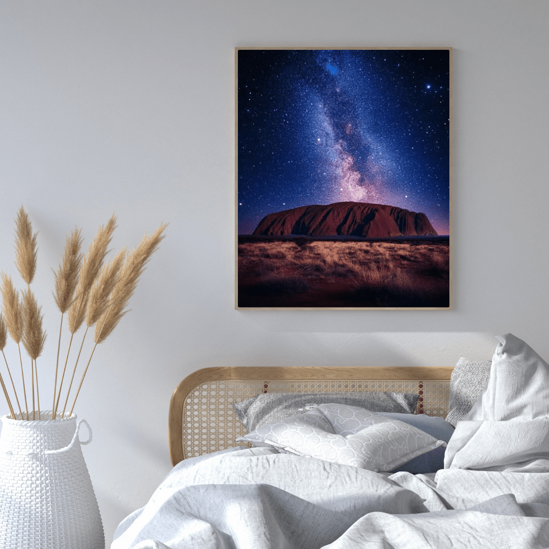 Milky Way Over Uluru at Night - Limited Wall Art - Aestheticanvas