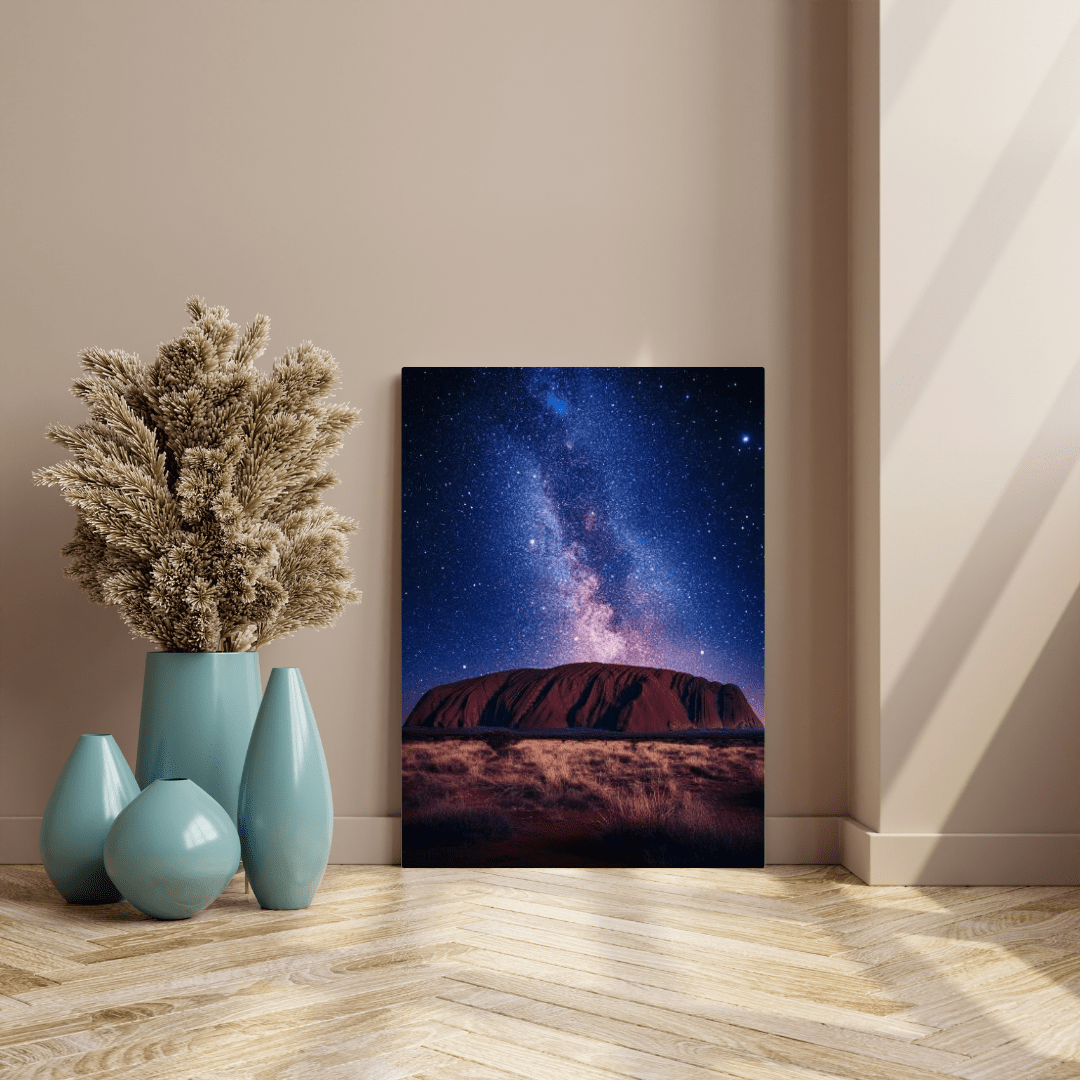 Milky Way Over Uluru at Night - Limited Wall Art - Aestheticanvas