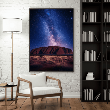 Milky Way Over Uluru at Night - Limited Wall Art - Aestheticanvas