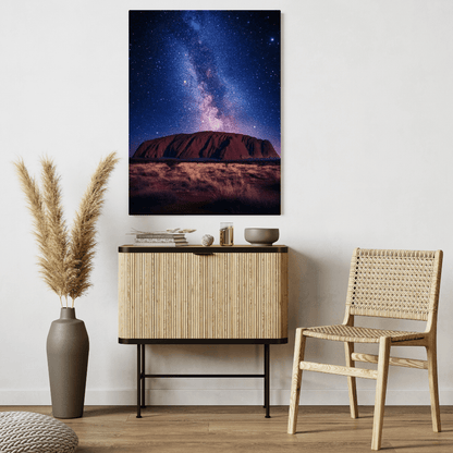 Milky Way Over Uluru at Night - Limited Wall Art - Aestheticanvas