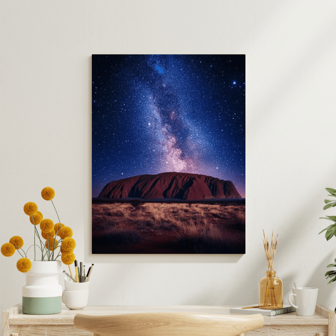 Milky Way Over Uluru at Night - Limited Wall Art - Aestheticanvas