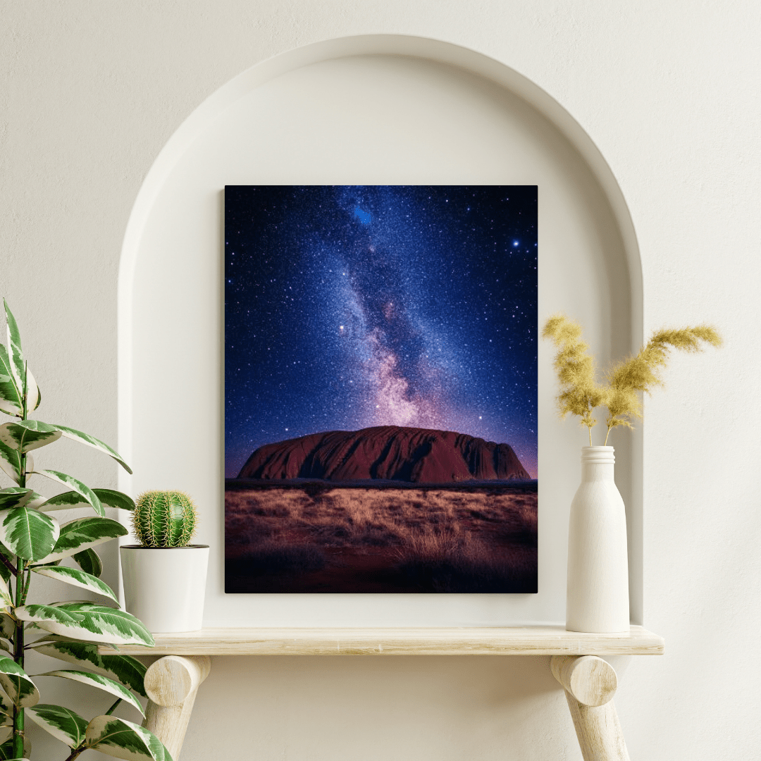 Milky Way Over Uluru at Night - Limited Wall Art - Aestheticanvas