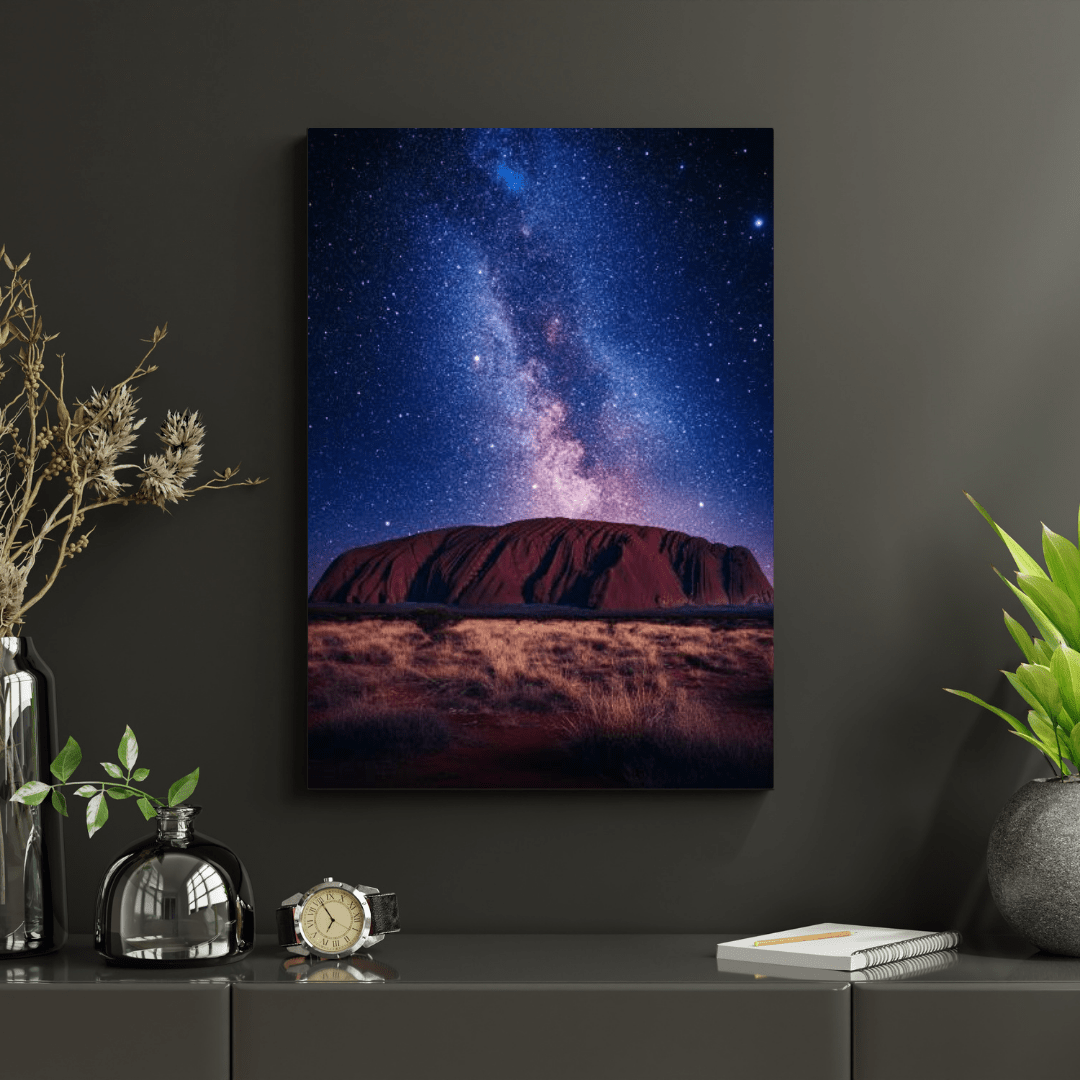 Milky Way Over Uluru at Night - Limited Wall Art - Aestheticanvas