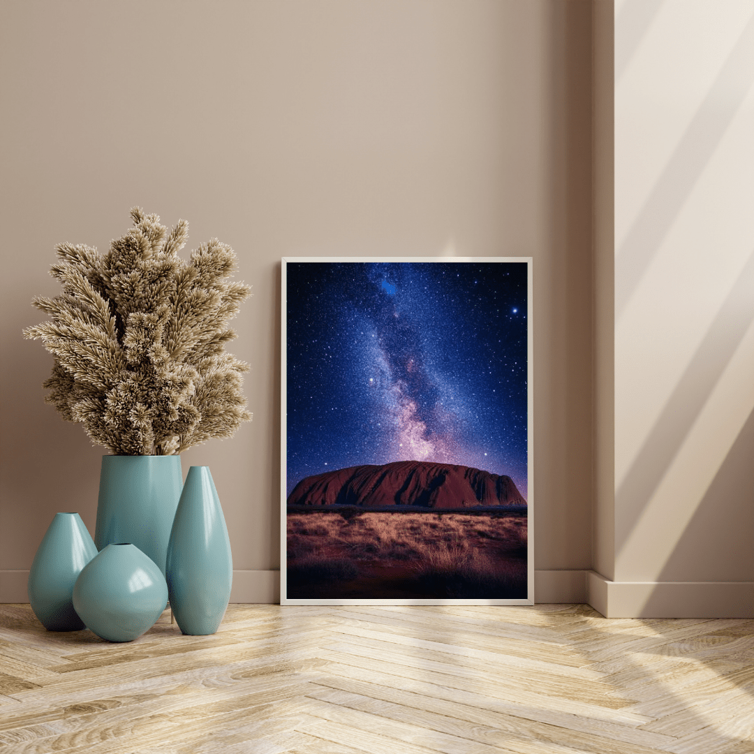 Milky Way Over Uluru at Night - Limited Wall Art - Aestheticanvas