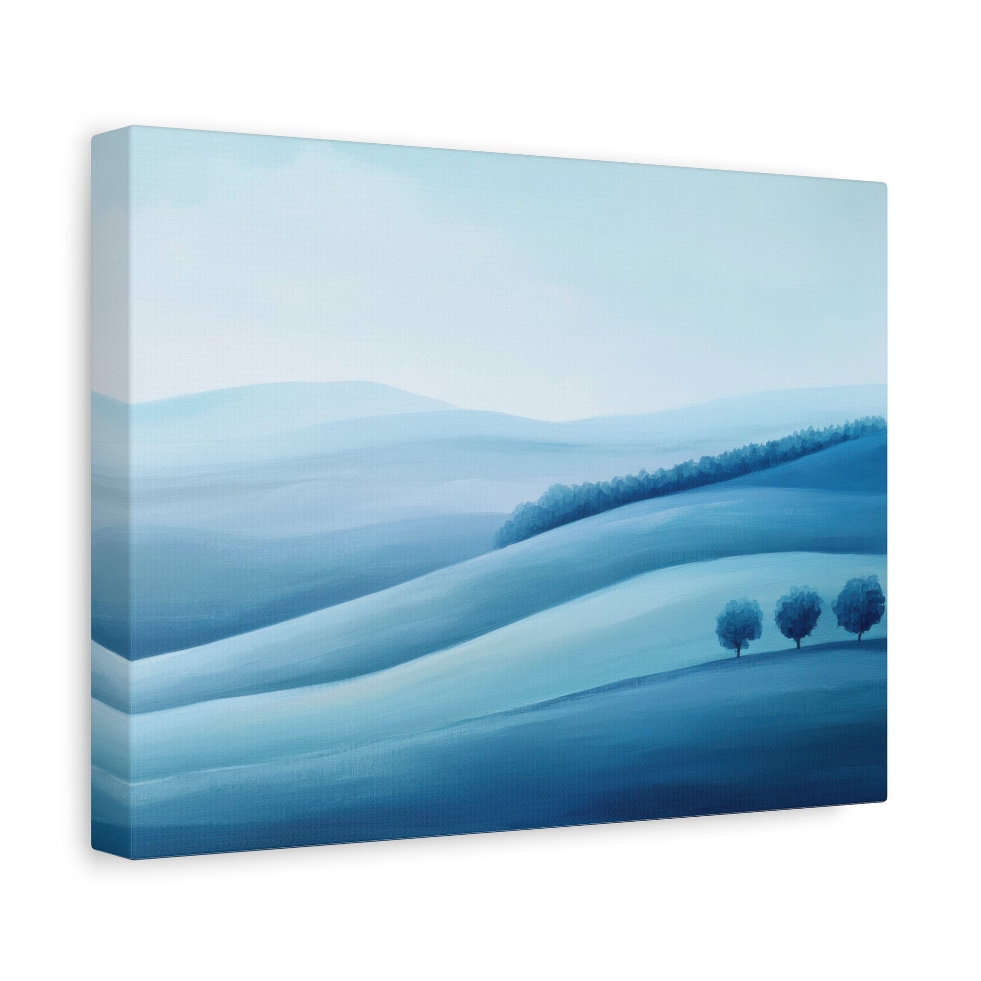 Minimal Blue Rolling Hills - Abstract Wall Art - Aestheticanvas