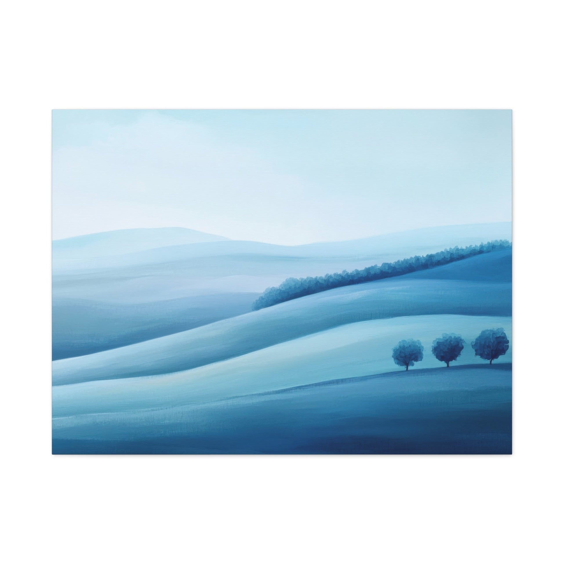 Minimal Blue Rolling Hills - Abstract Wall Art - Aestheticanvas