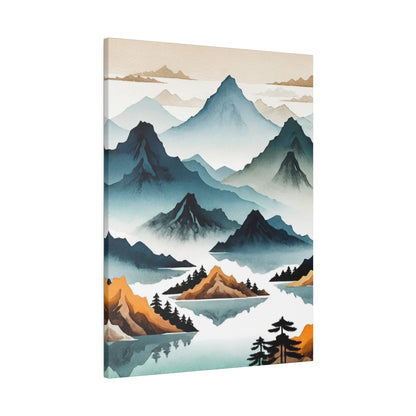 Minimalist Mountains & Lake - Wall Art - Aestheticanvas