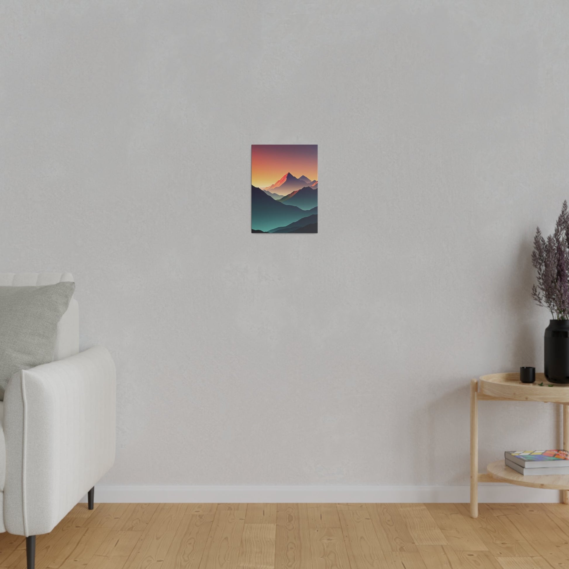 Minimalist Sunrise In The Mountains - Wall Art - Aestheticanvas