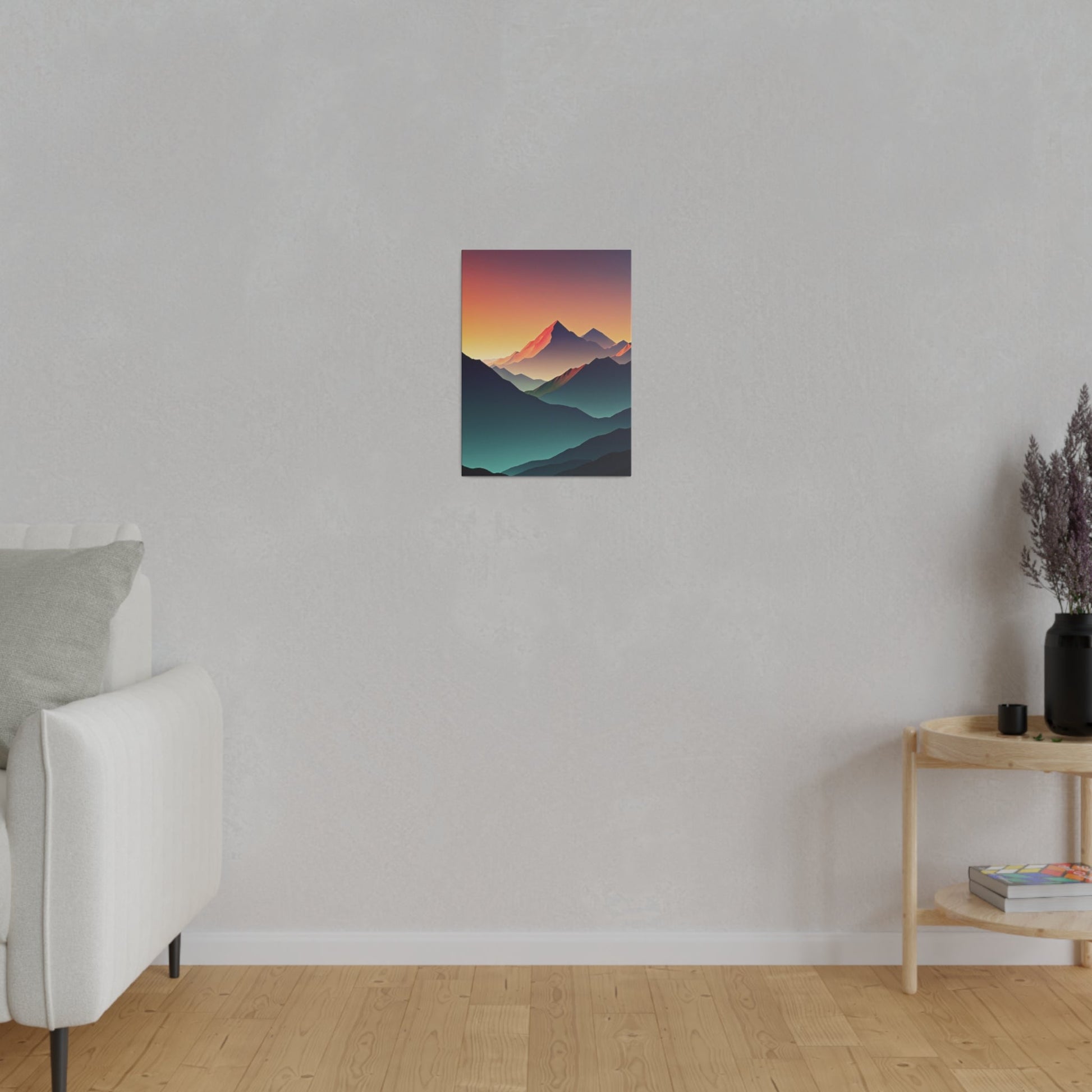 Minimalist Sunrise In The Mountains - Wall Art - Aestheticanvas