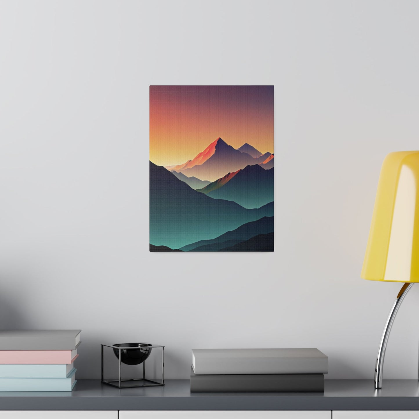 Minimalist Sunrise In The Mountains - Wall Art - Aestheticanvas