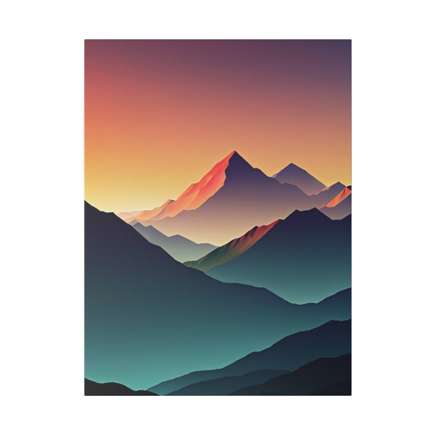 Minimalist Sunrise In The Mountains - Wall Art - Aestheticanvas