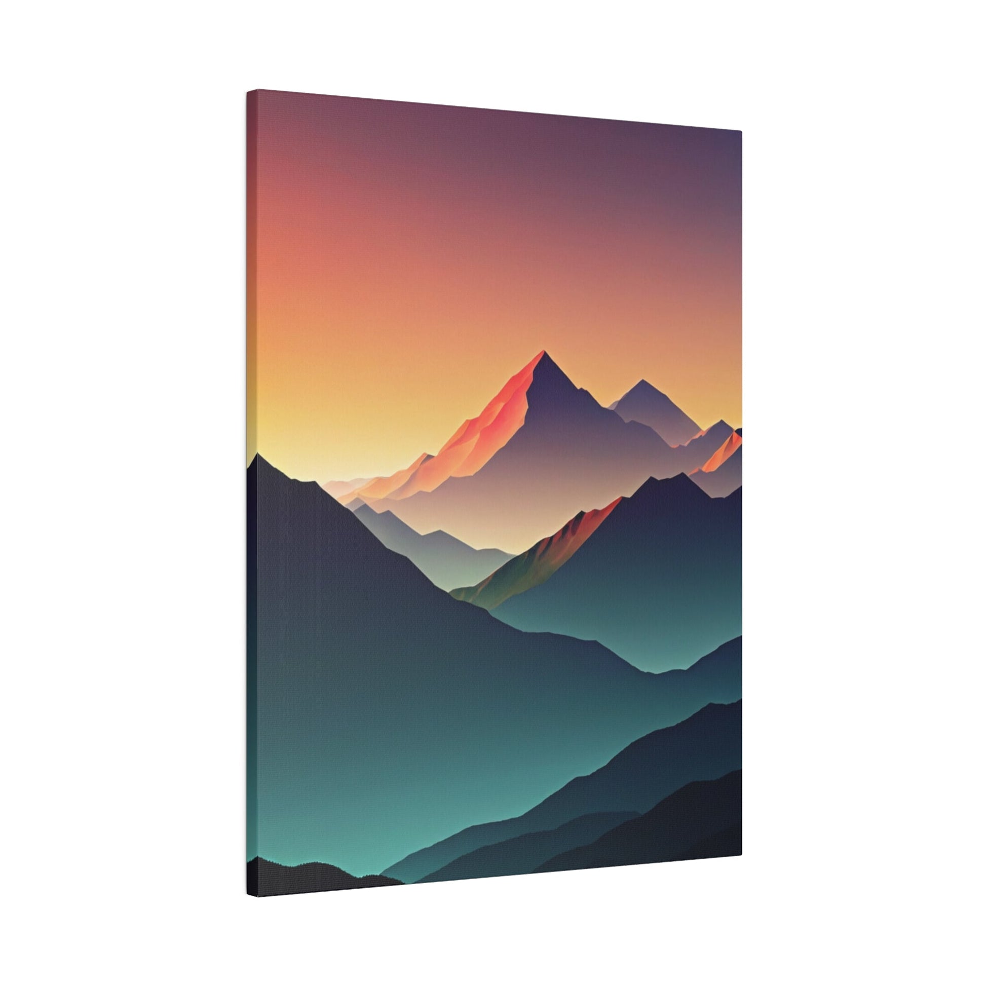 Minimalist Sunrise In The Mountains - Wall Art - Aestheticanvas