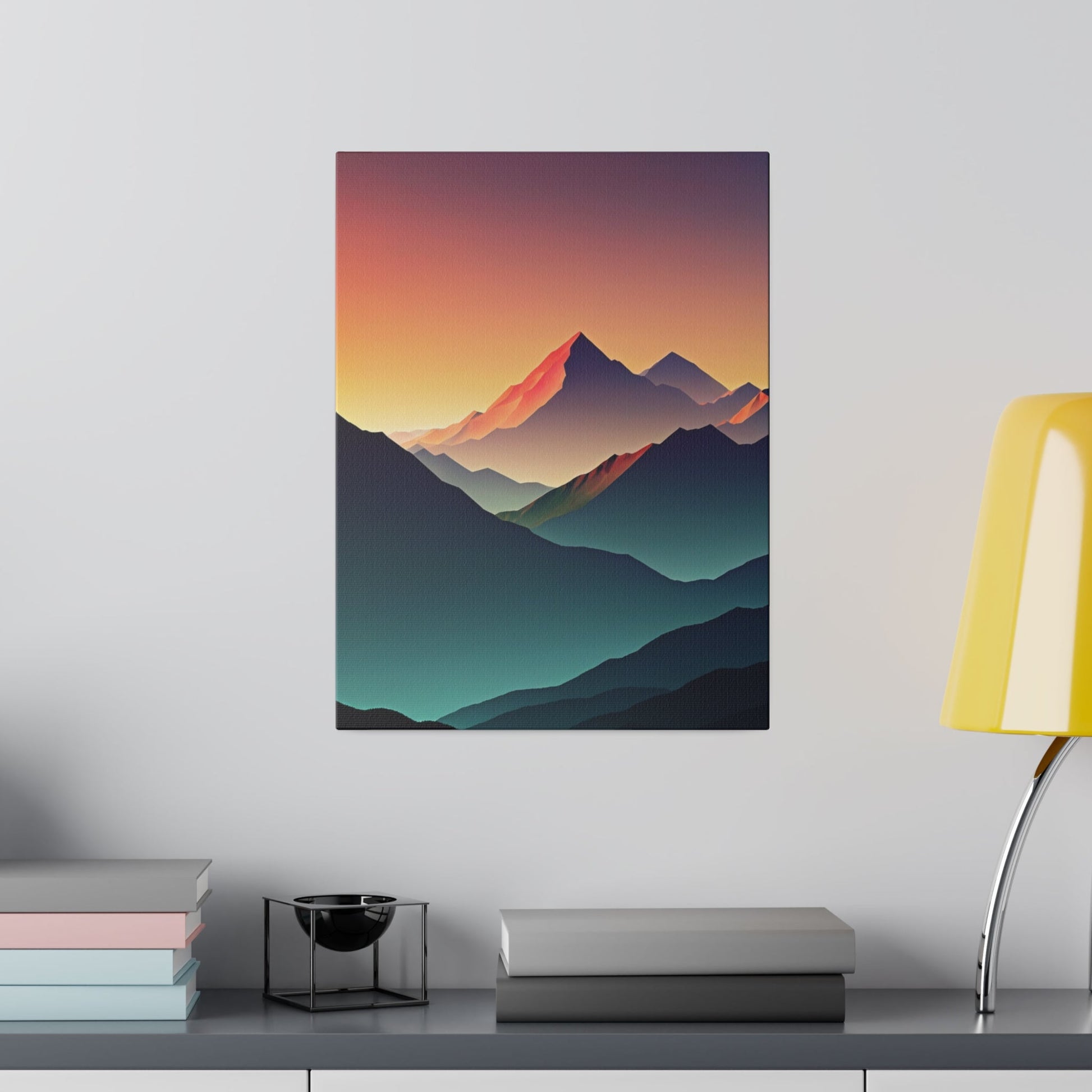 Minimalist Sunrise In The Mountains - Wall Art - Aestheticanvas