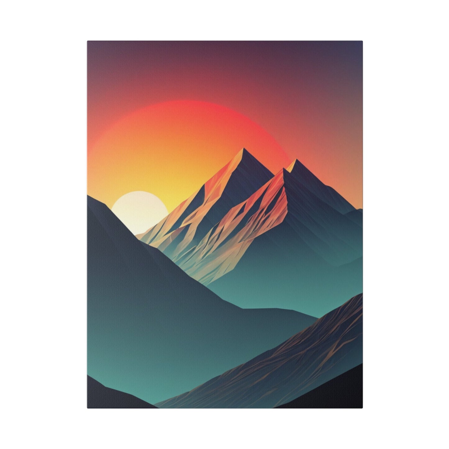 Minimalist Sunset in the Moutains - Wall Art - Aestheticanvas