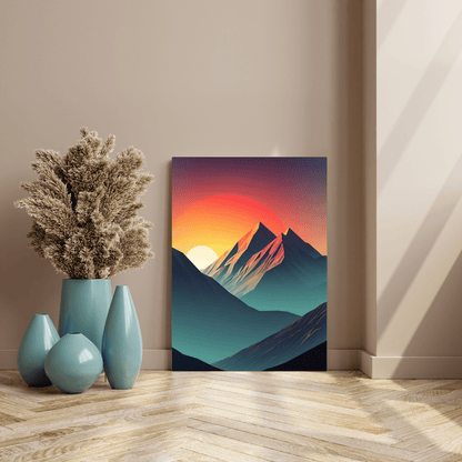 Minimalist Sunset in the Moutains - Wall Art - Aestheticanvas