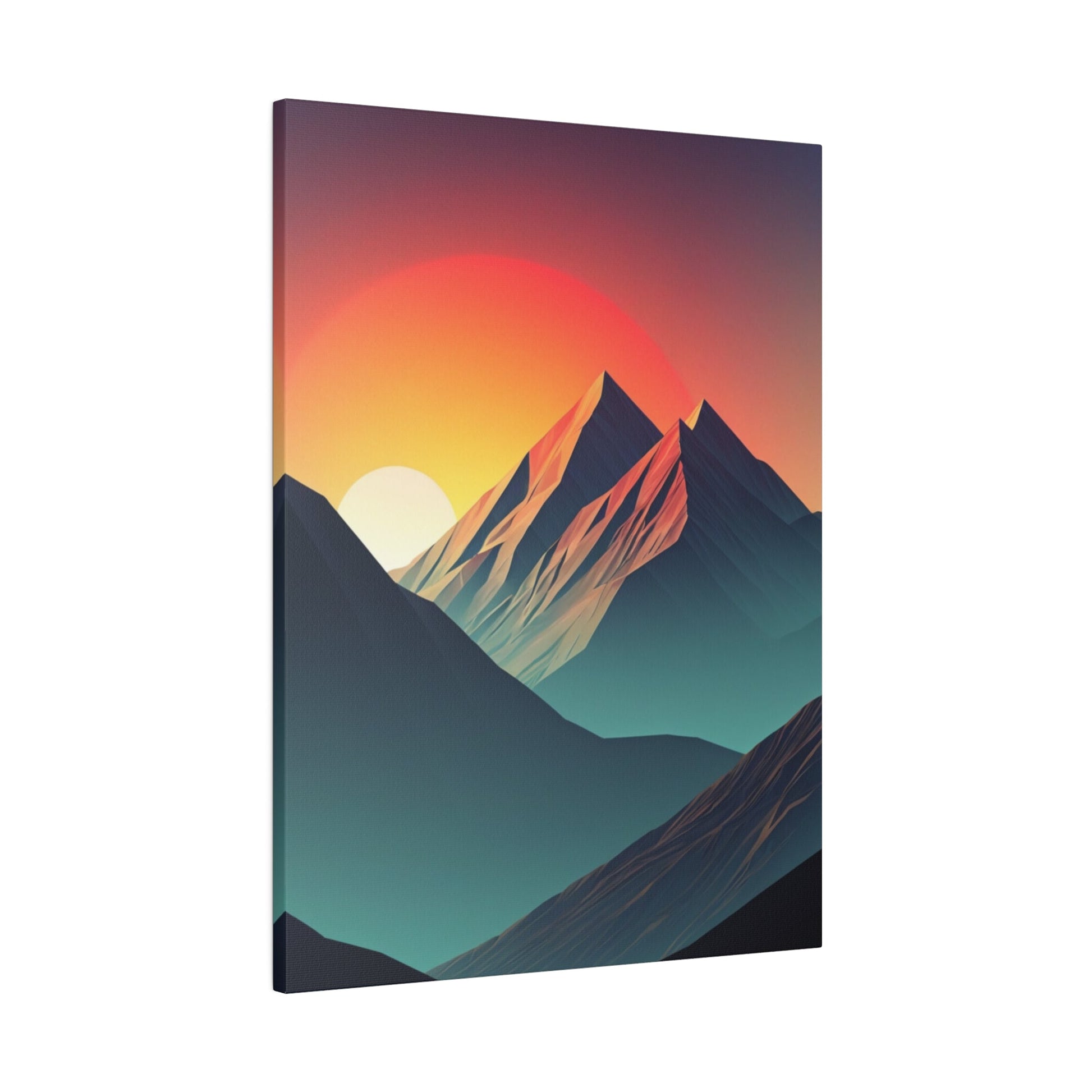 Minimalist Sunset in the Moutains - Wall Art - Aestheticanvas