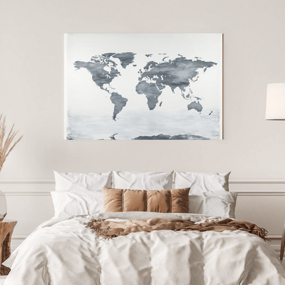 Minimalist World Map Art - Geography Wall Art - Aestheticanvas