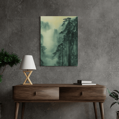 Misty Chinese Mountain Scenery - Landscape Wall Art - Aestheticanvas