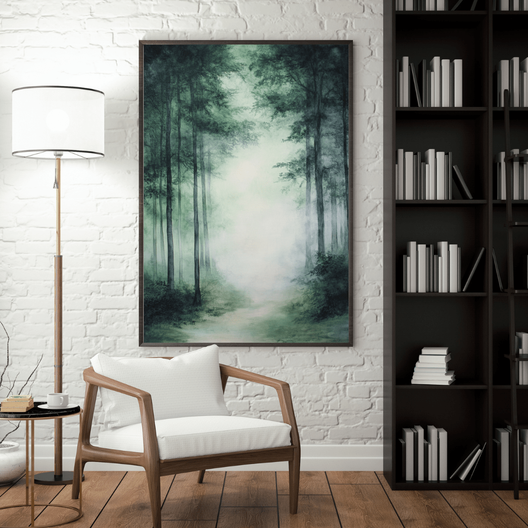 Misty Enchanted Forest Pathway - Landscape Wall Art - Aestheticanvas