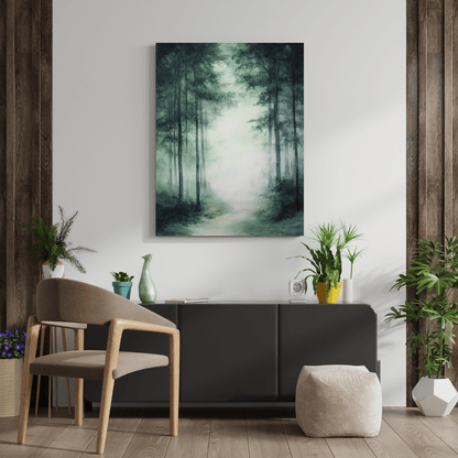 Misty Enchanted Forest Pathway - Landscape Wall Art - Aestheticanvas