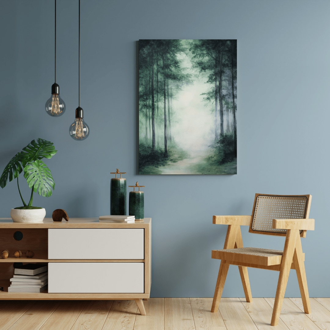 Misty Enchanted Forest Pathway - Landscape Wall Art - Aestheticanvas