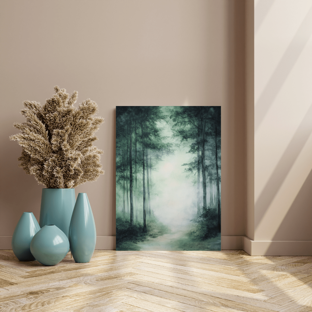 Misty Enchanted Forest Pathway - Landscape Wall Art - Aestheticanvas