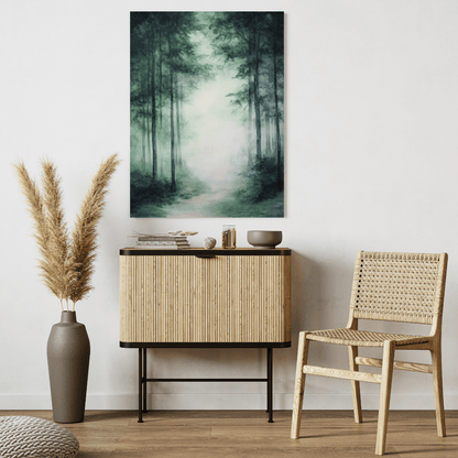 Misty Enchanted Forest Pathway - Landscape Wall Art - Aestheticanvas