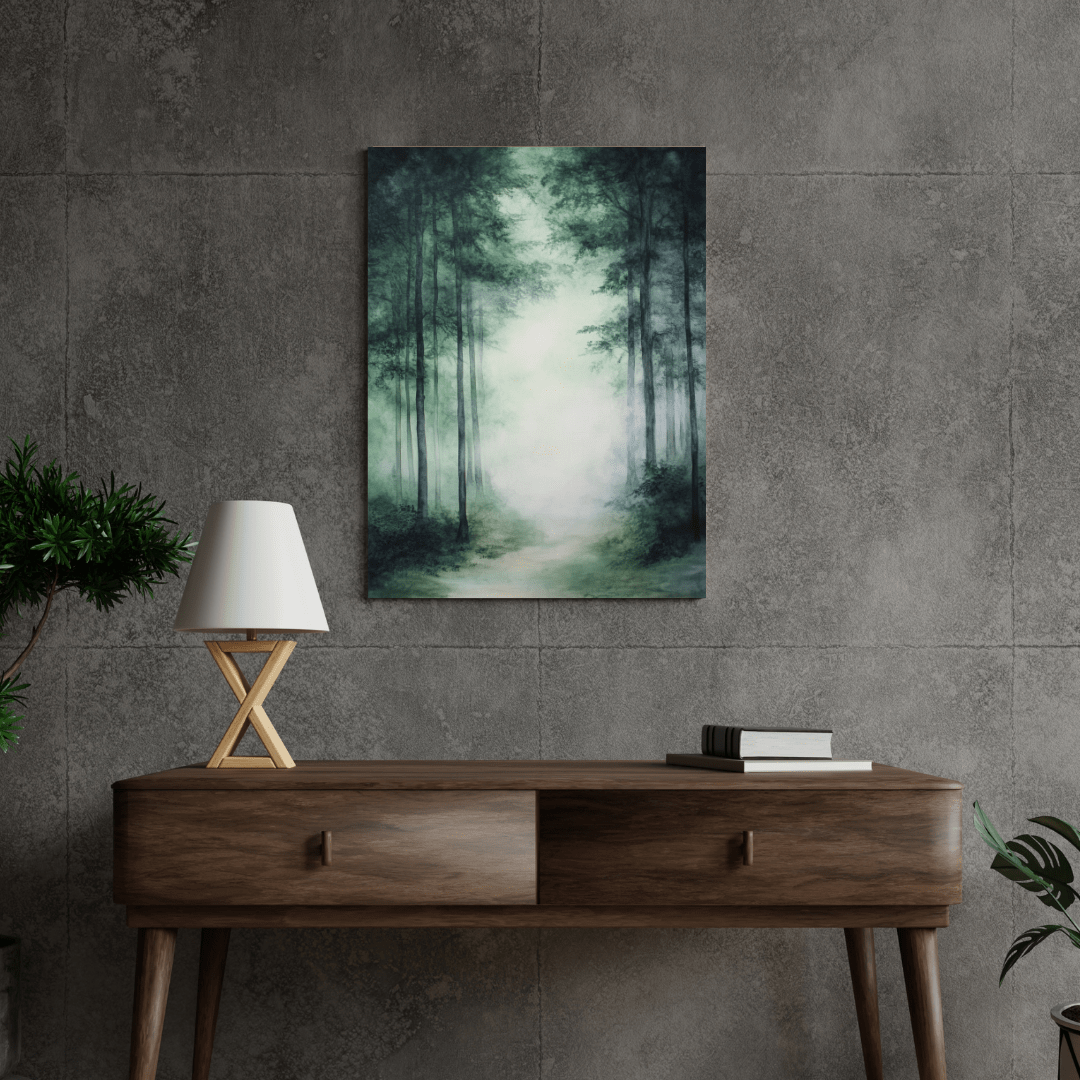 Misty Enchanted Forest Pathway - Landscape Wall Art - Aestheticanvas