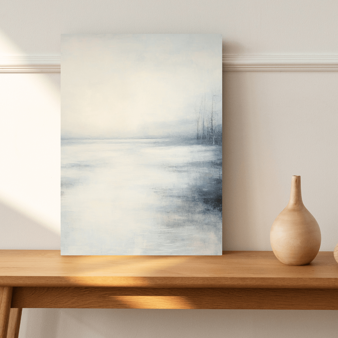 Misty Lake Tranquillity – Minimalist Wall Art - Aestheticanvas