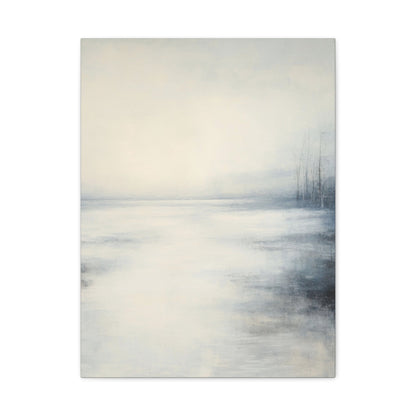 Misty Lake Tranquillity – Minimalist Wall Art - Aestheticanvas