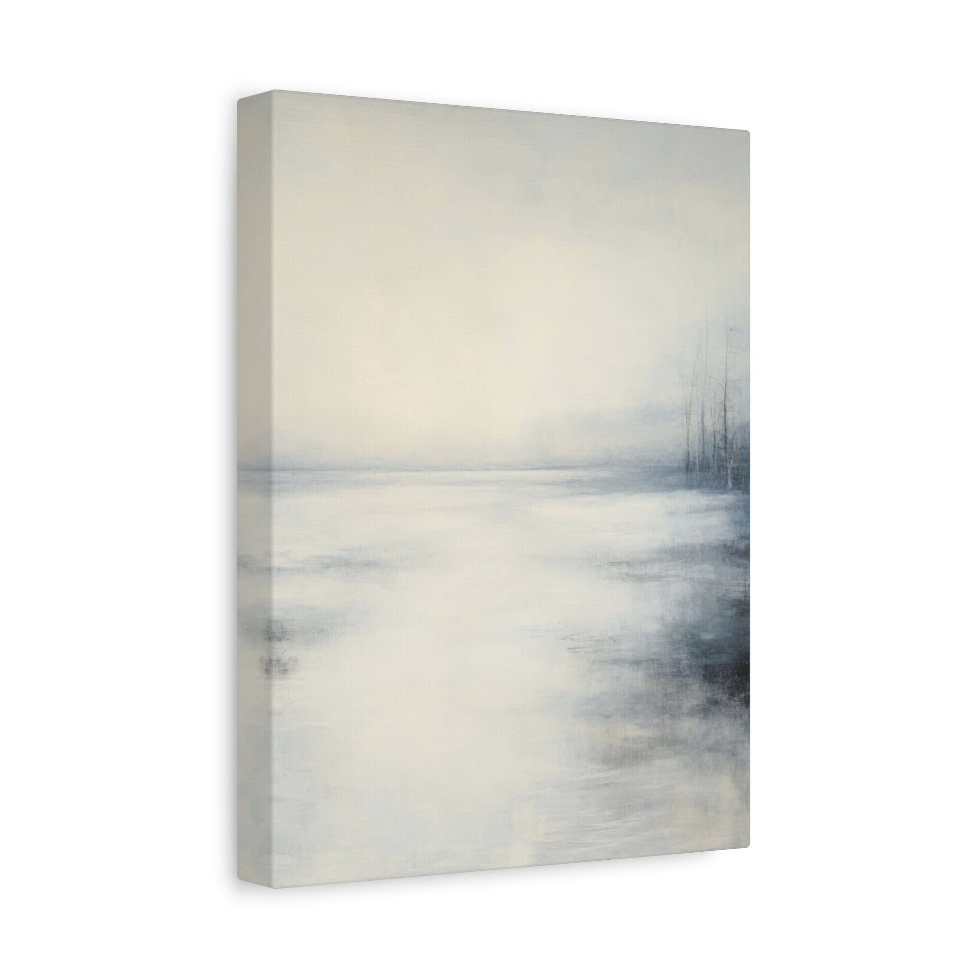 Misty Lake Tranquillity – Minimalist Wall Art - Aestheticanvas