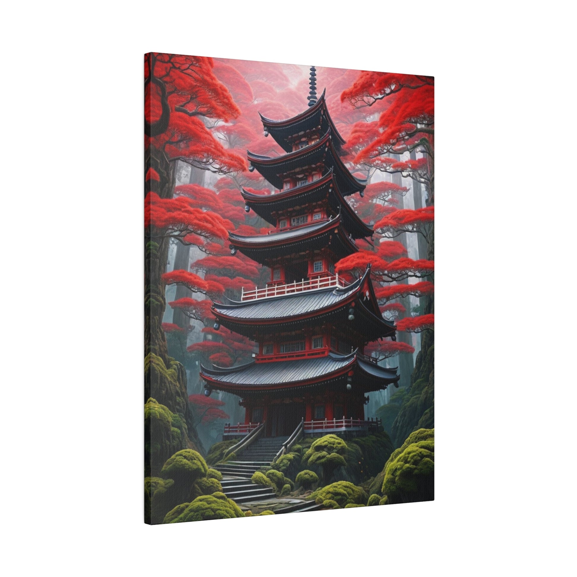 Momiji Japanese Temple - Wall Art - Aestheticanvas