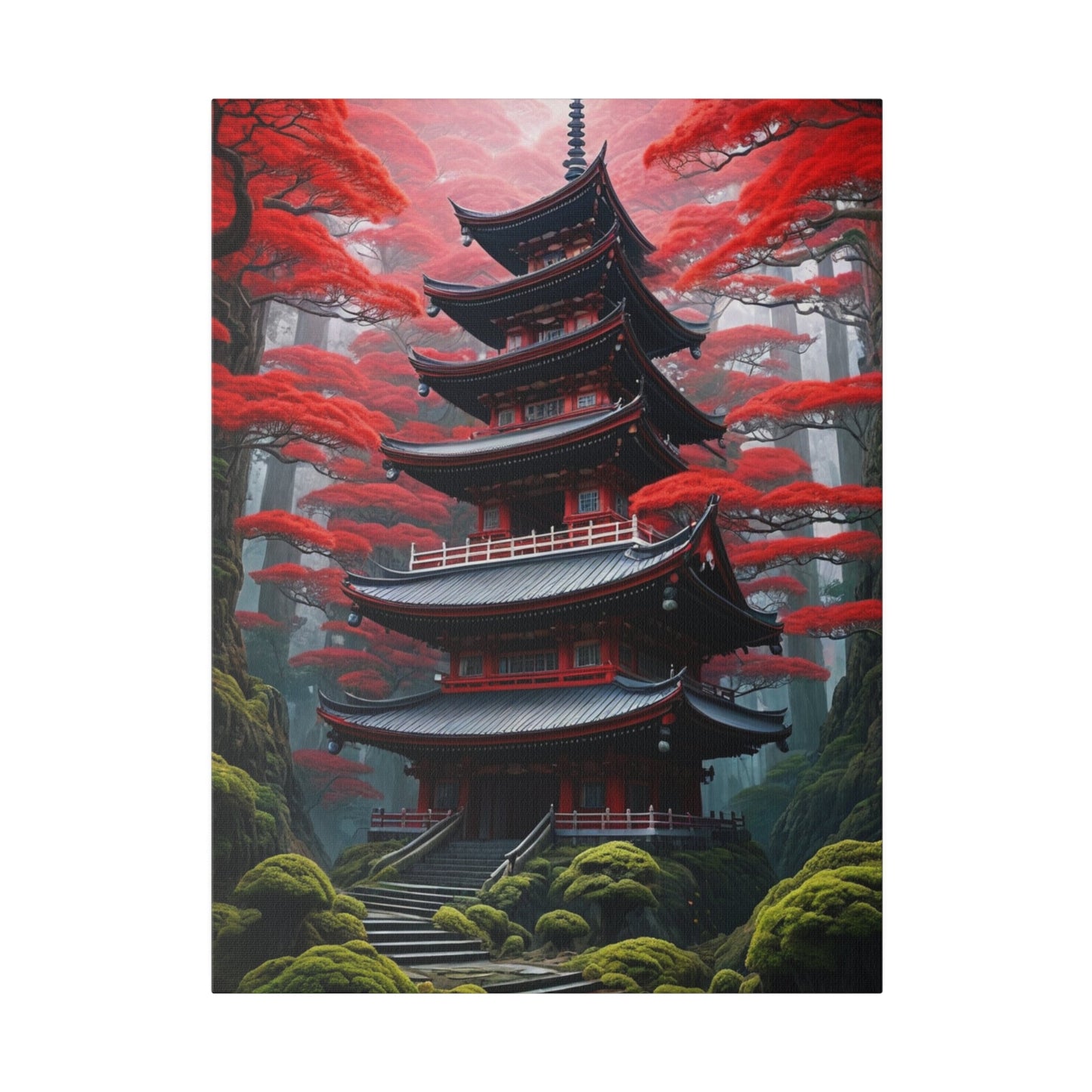 Momiji Japanese Temple - Wall Art - Aestheticanvas