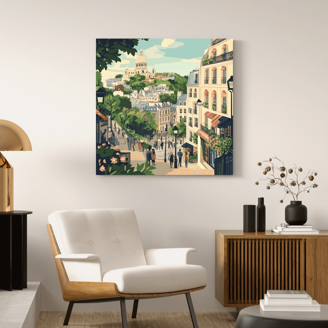 Montmartre Parisian Charm - Cityscape Wall Art - Aestheticanvas