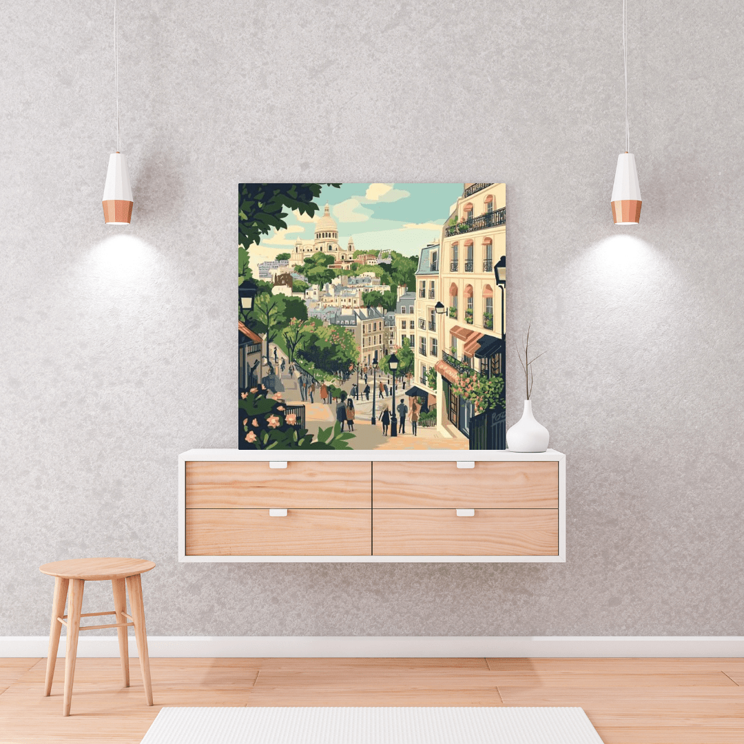 Montmartre Parisian Charm - Cityscape Wall Art - Aestheticanvas