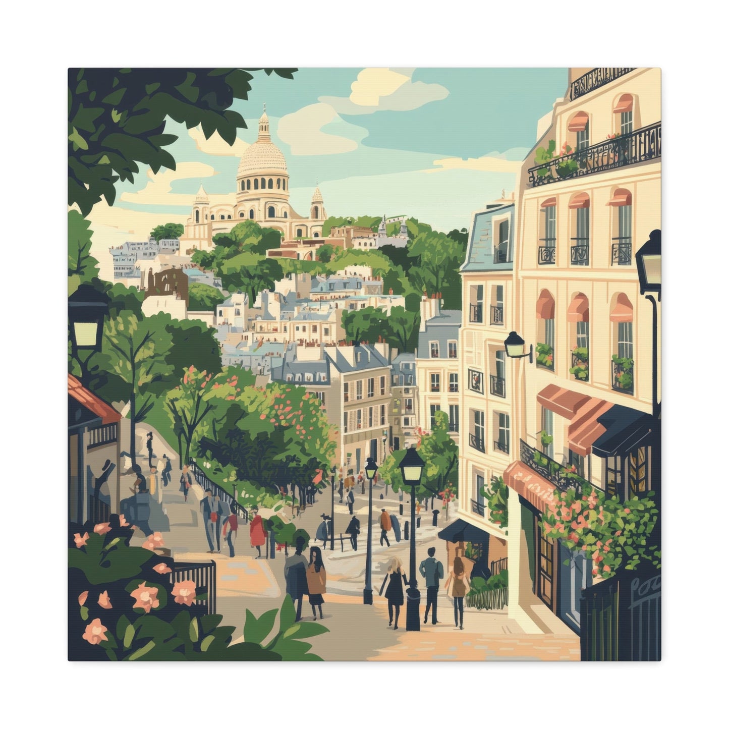 Montmartre Parisian Charm - Cityscape Wall Art - Aestheticanvas