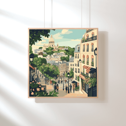 Montmartre Parisian Charm - Cityscape Wall Art - Aestheticanvas