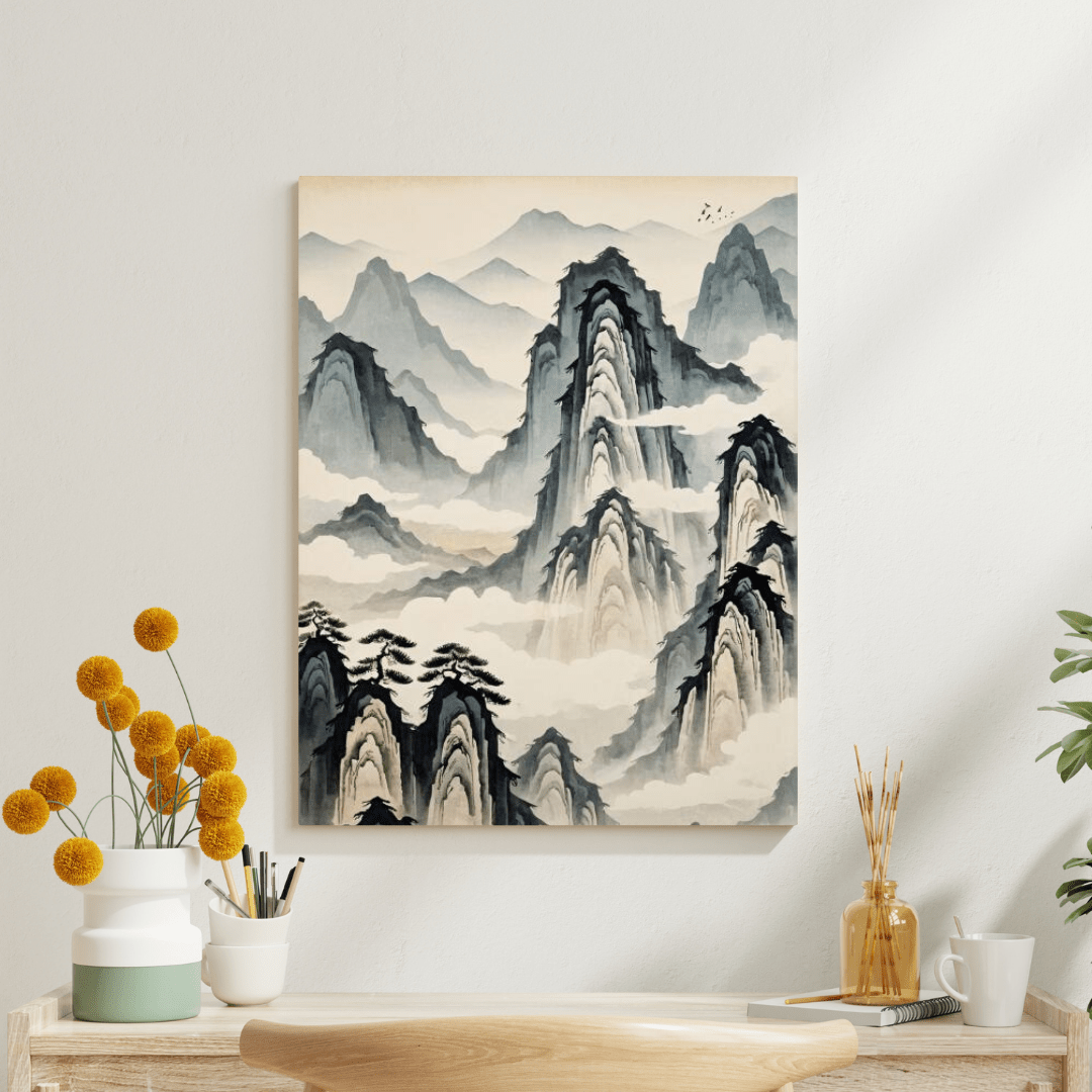 Mountains In The Clouds - Chinese Wall Art - Aestheticanvas