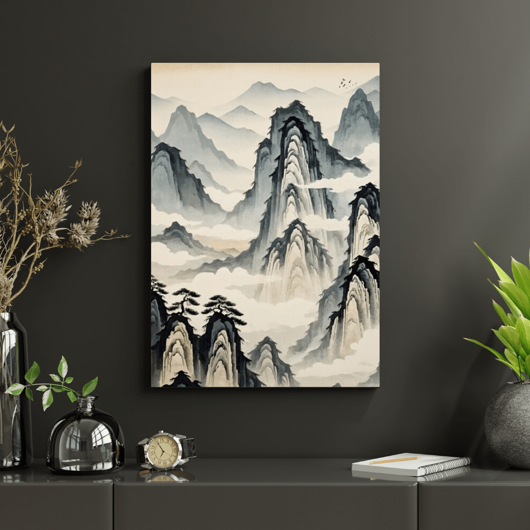 Mountains In The Clouds - Chinese Wall Art - Aestheticanvas