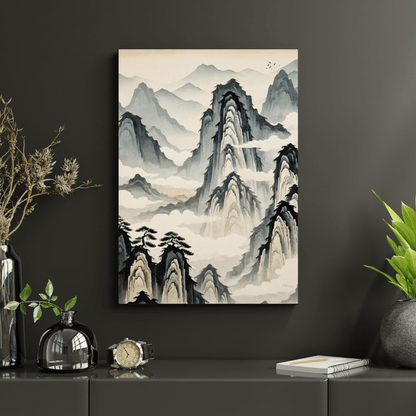 Mountains In The Clouds - Chinese Wall Art - Aestheticanvas