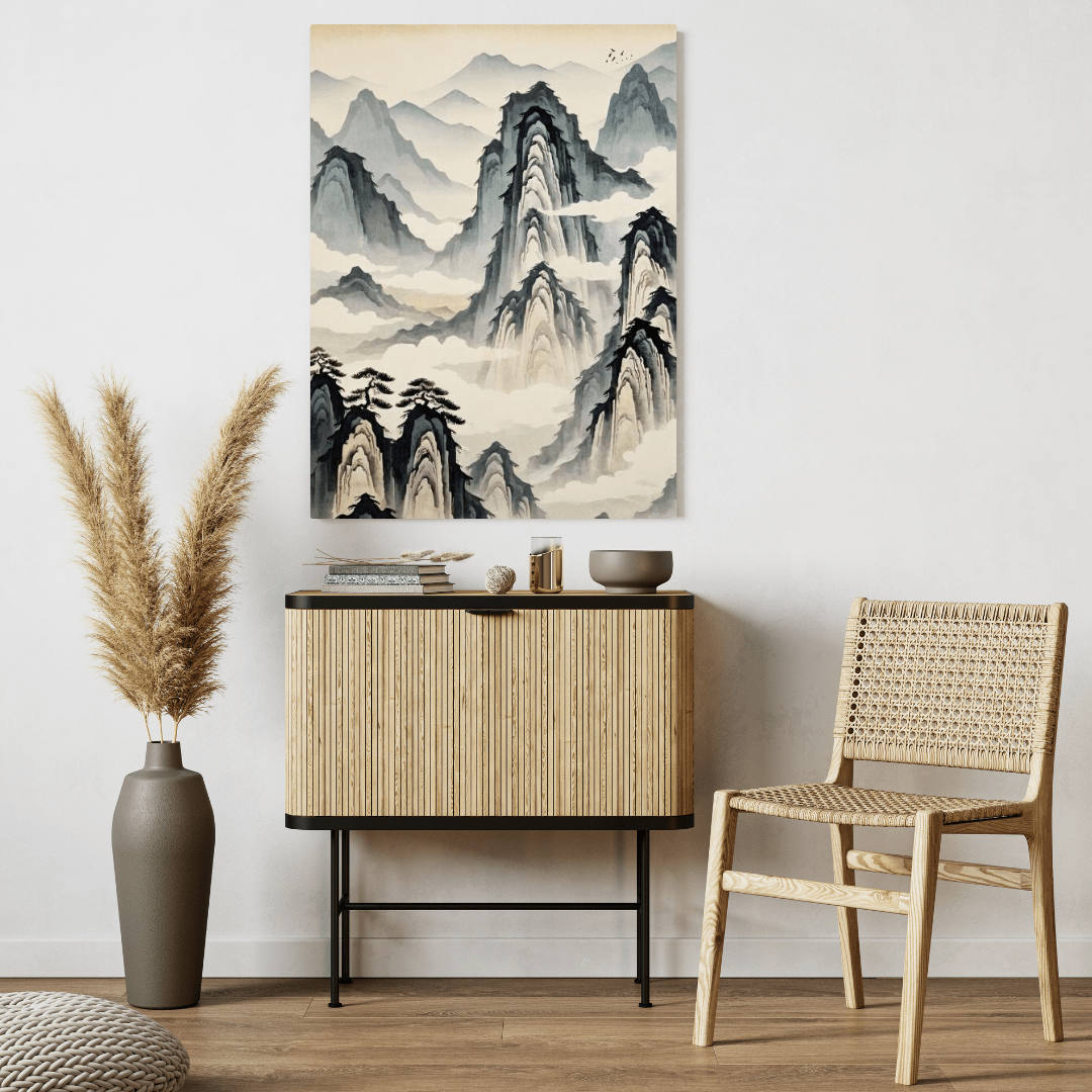 Mountains In The Clouds - Chinese Wall Art - Aestheticanvas