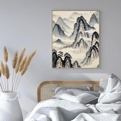 Mountains In The Clouds - Chinese Wall Art - Aestheticanvas