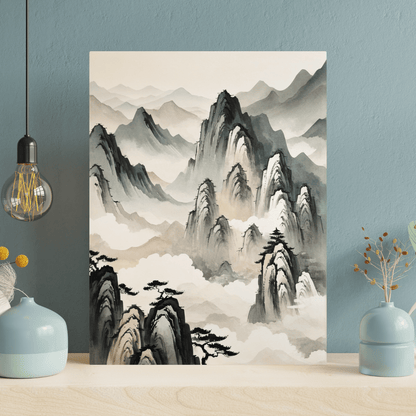 Mountains In The Clouds - Chinese Wall Art - Aestheticanvas