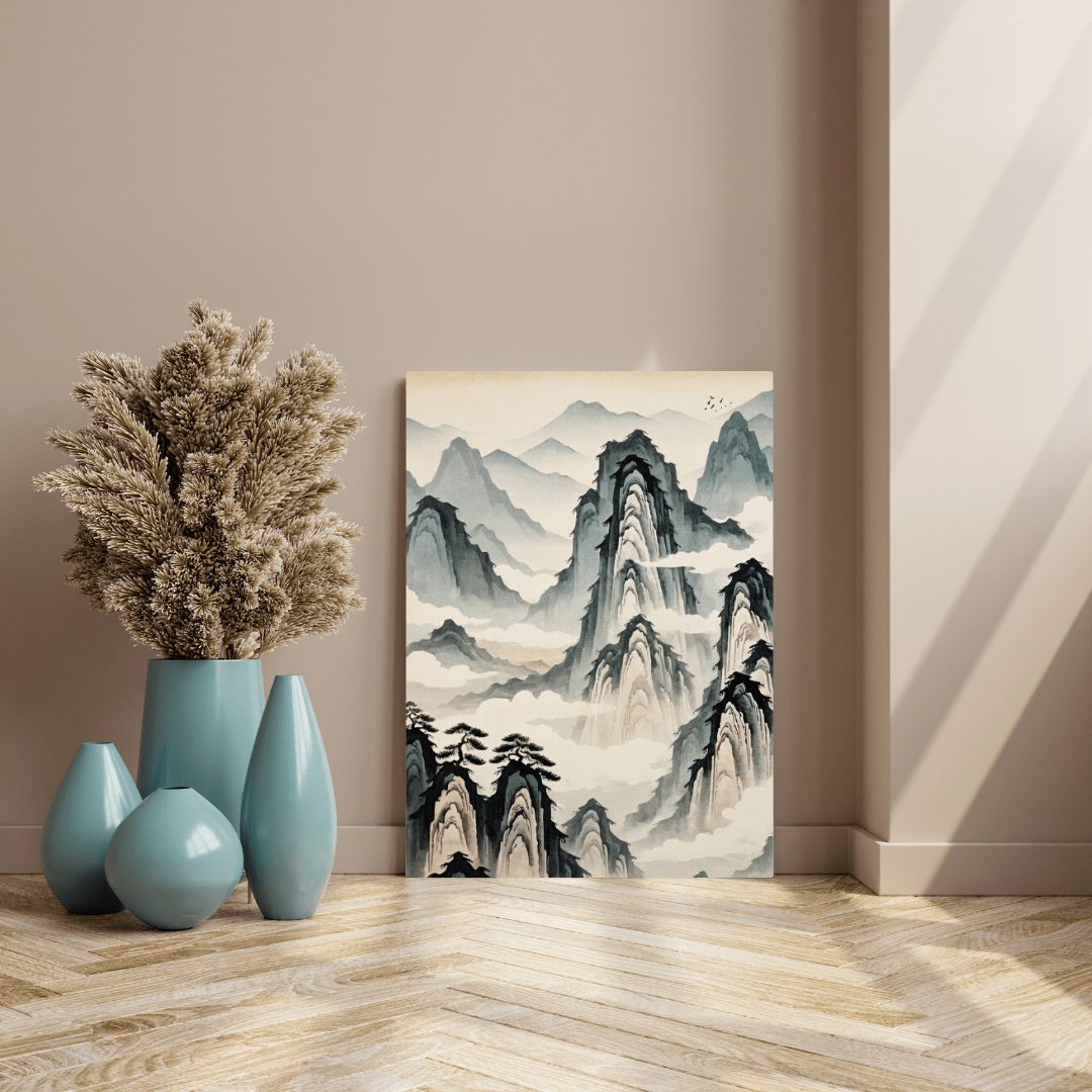 Mountains In The Clouds - Chinese Wall Art - Aestheticanvas