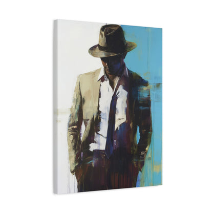 Mysterious Noir Gentleman - Abstract Wall Art - Aestheticanvas