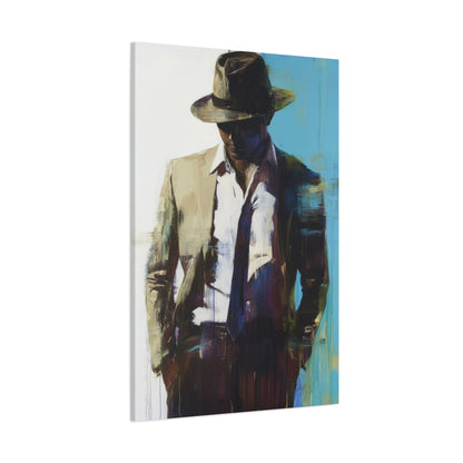 Mysterious Noir Gentleman - Abstract Wall Art - Aestheticanvas