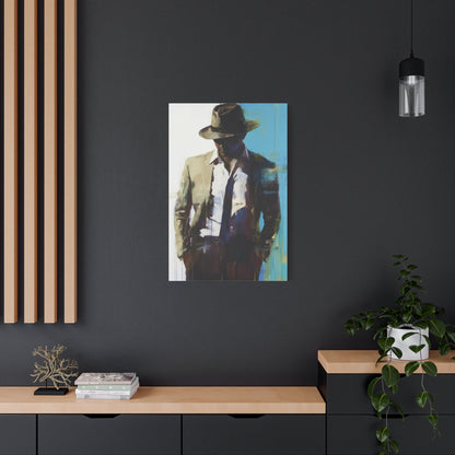 Mysterious Noir Gentleman - Abstract Wall Art - Aestheticanvas