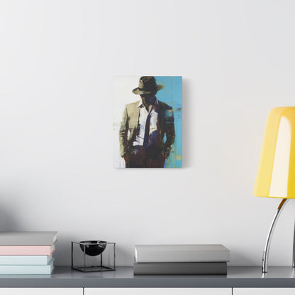 Mysterious Noir Gentleman - Abstract Wall Art - Aestheticanvas